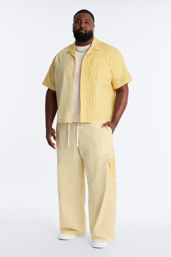 Straight Passion Stripe Seersucker Pant - Yellow