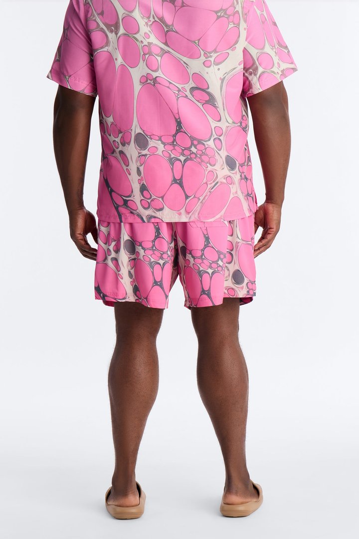 Aqua Drip Swim Trunk 7″ - Pink