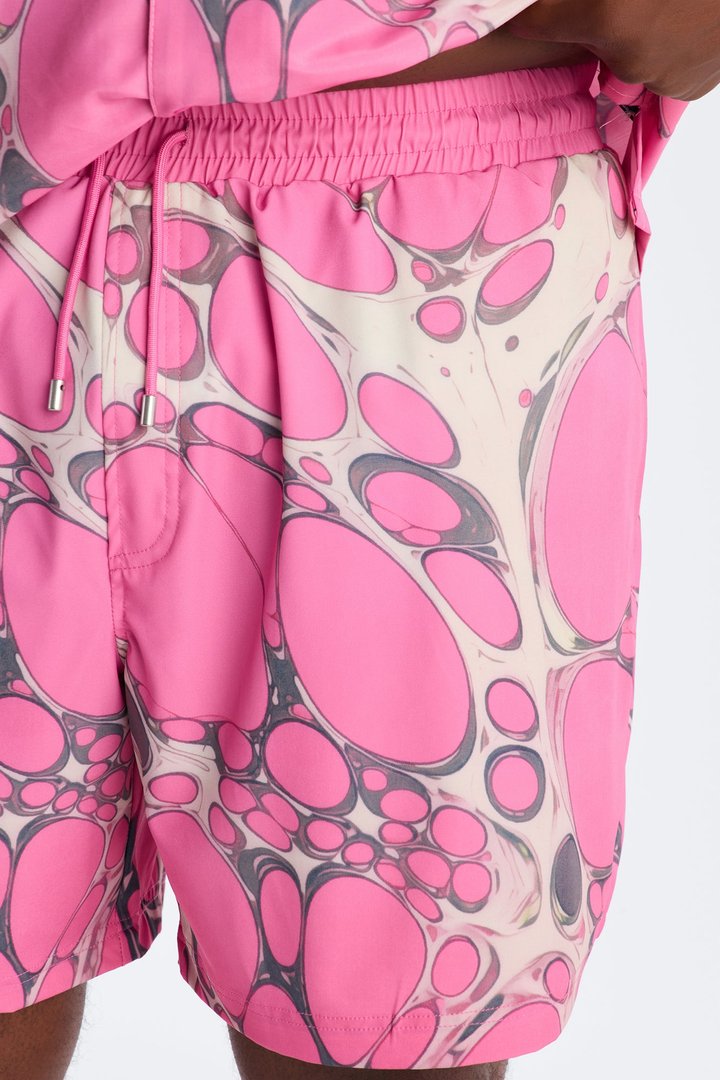 Aqua Drip Swim Trunk 7″ - Pink
