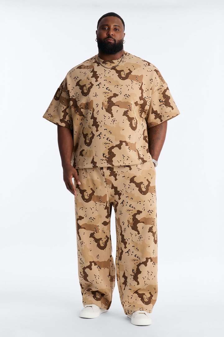 Oversized Time Warp Camo Short Sleeve Fleece Tee - Camouflage