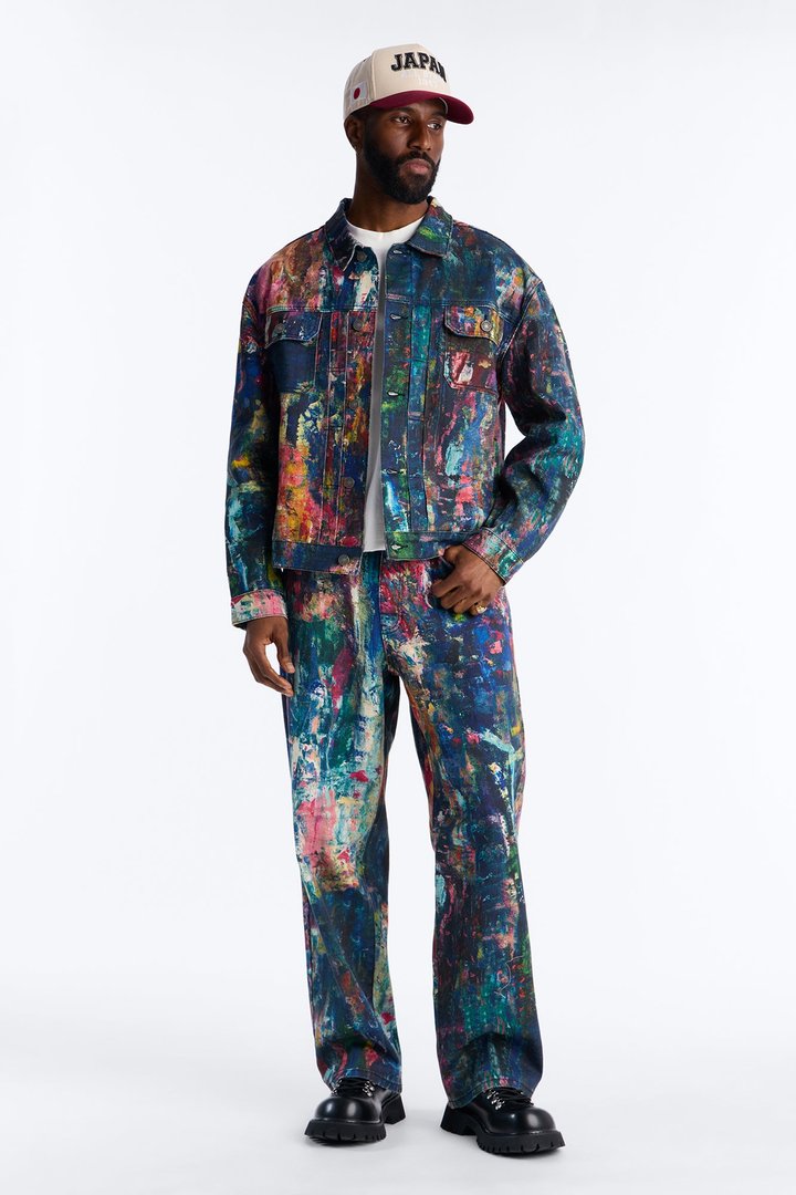 Baggy On The Gogh Painted Jean - Multi Color