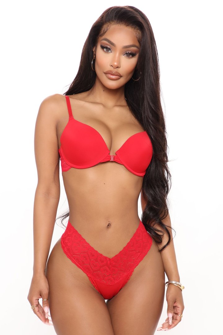 Like Magic Lace Thong Panty - Red