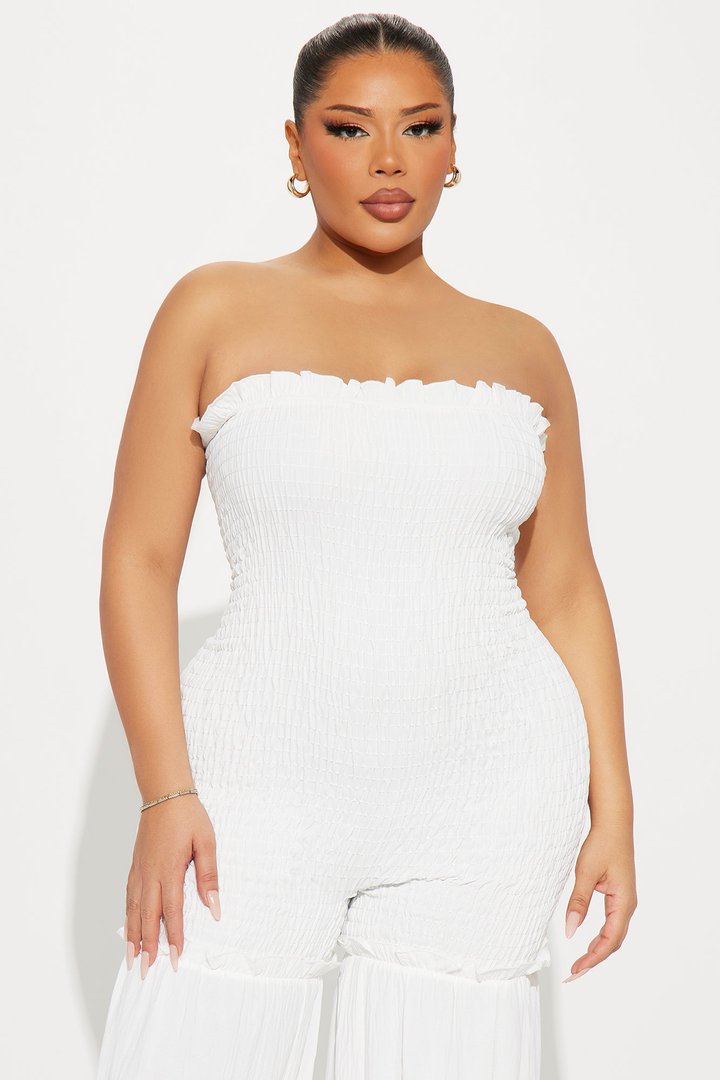 Lunaria Smocked Jumpsuit - White