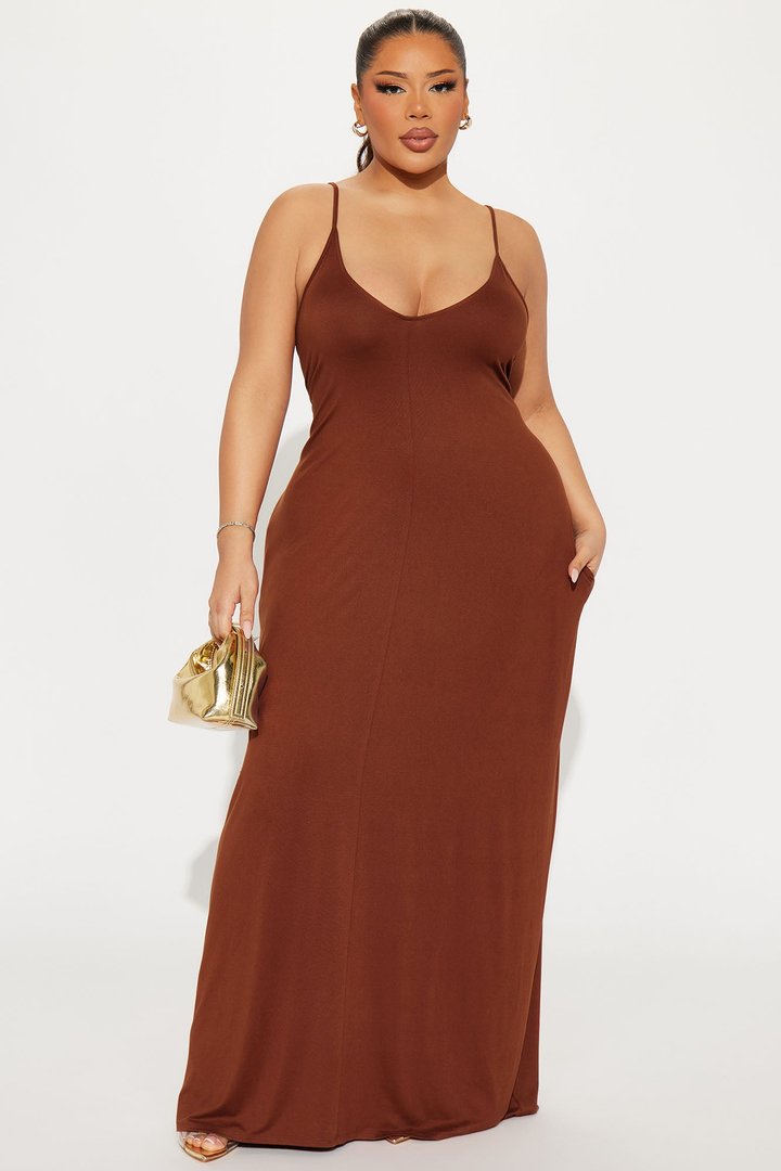 Simple Saturday Maxi Dress - Brown