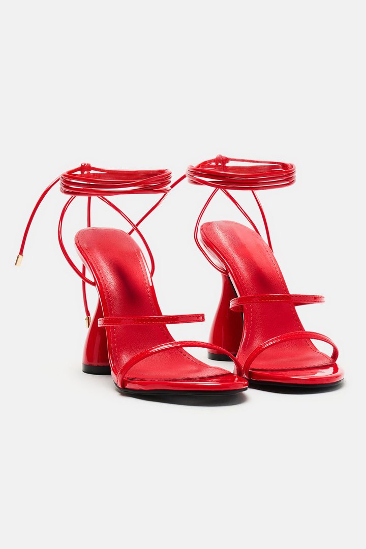 Out And About Wrap Up Heels - Red