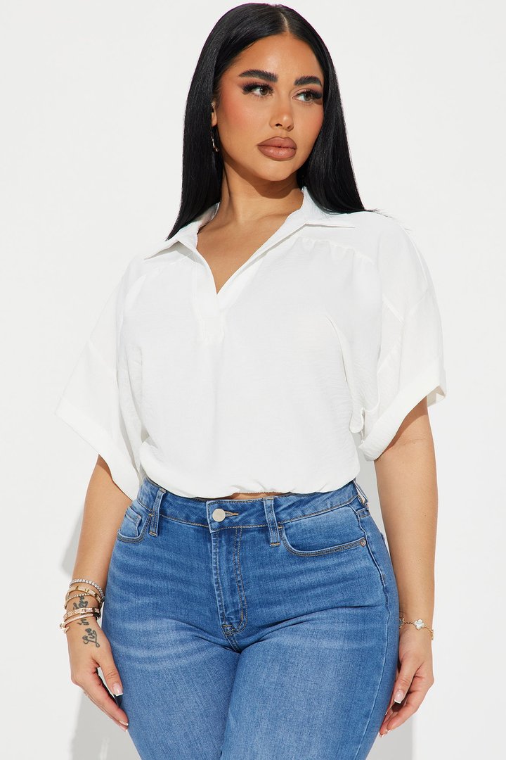 Breezy Day Blouse Top - White