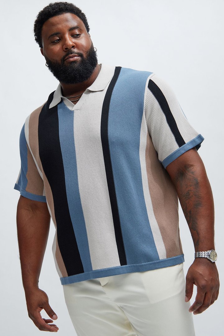 Kirk Knit Short Sleeve Polo - Taupe/combo