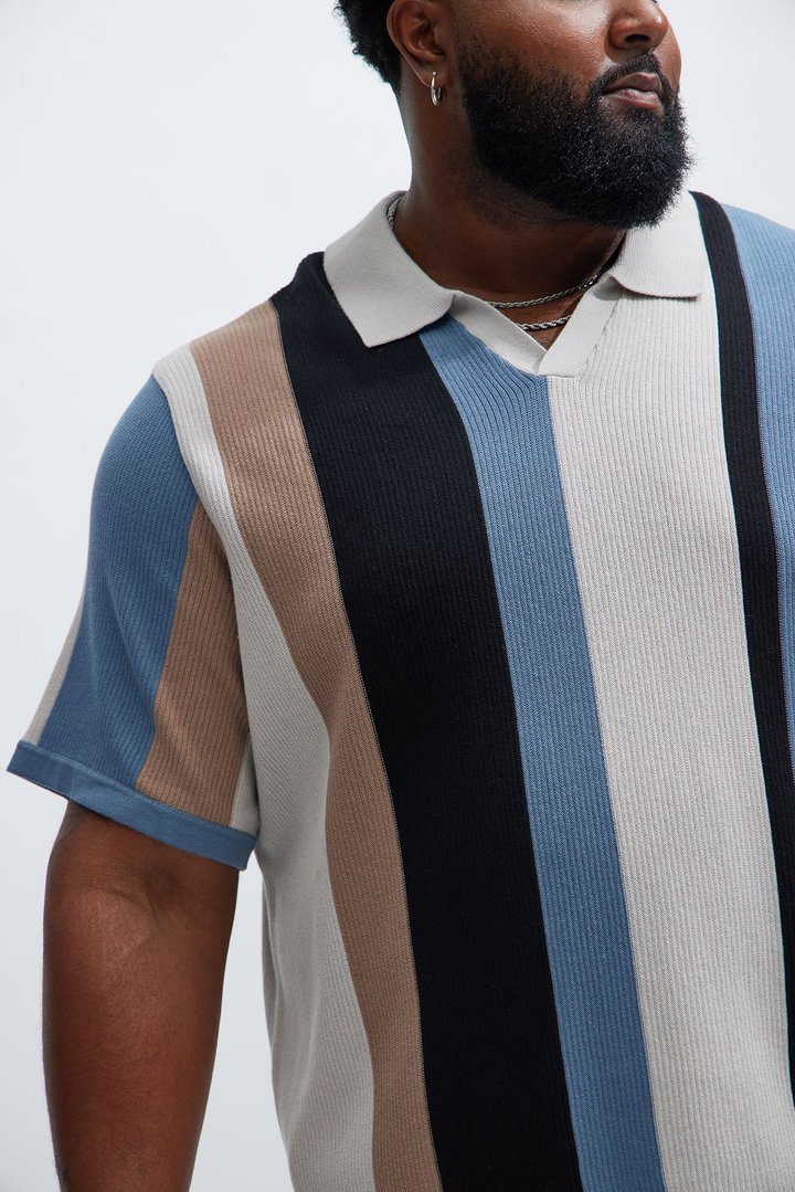 Kirk Knit Short Sleeve Polo - Taupe/combo