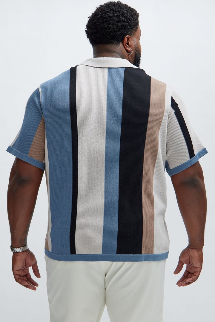 Kirk Knit Short Sleeve Polo - Taupe/combo