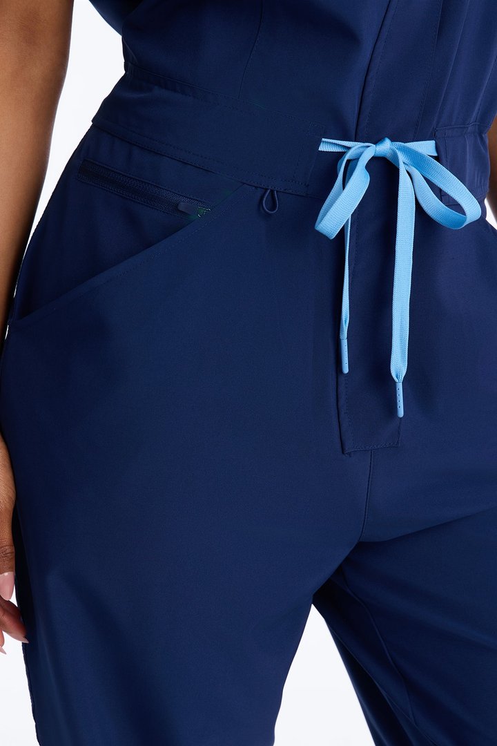 Ready Next Shift Stretch Scrub Jumpsuit - Navy
