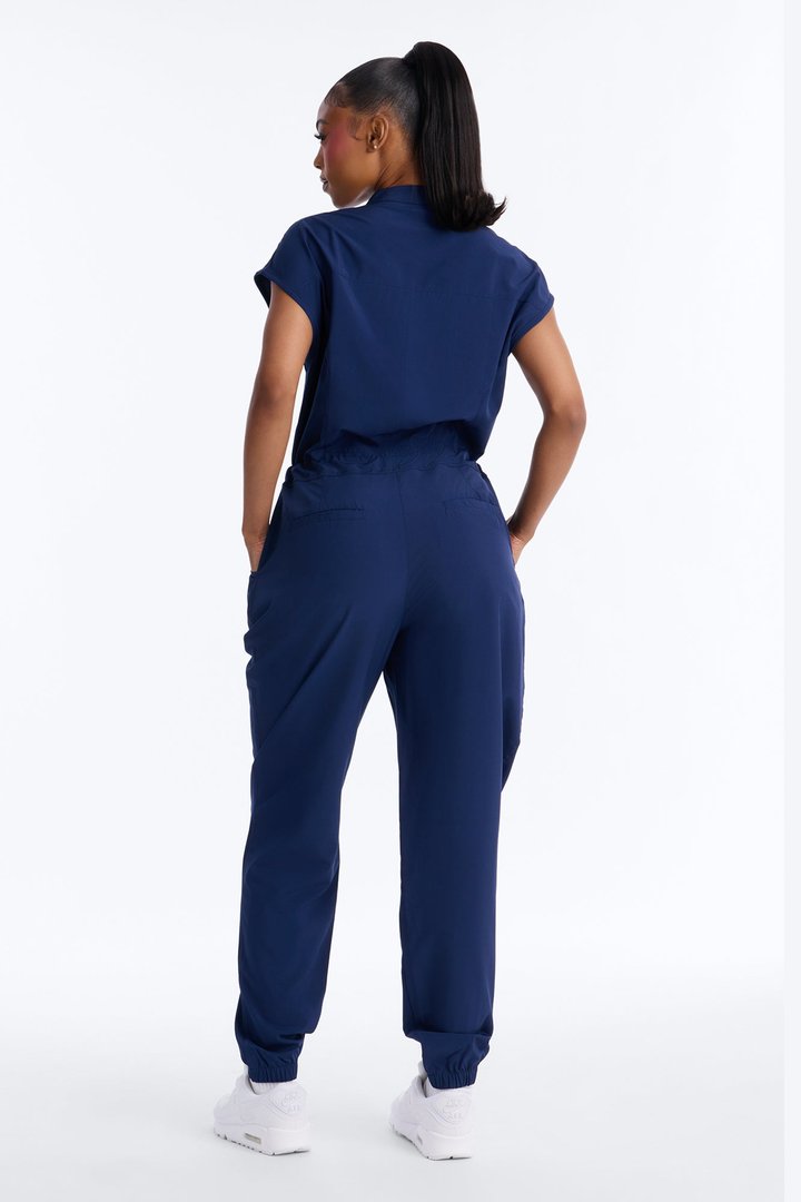 Ready Next Shift Stretch Scrub Jumpsuit - Navy