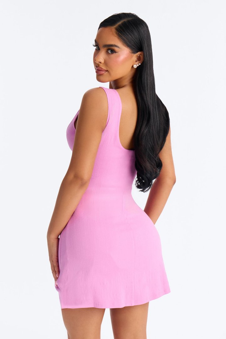 Charlee Sleeveless Stretch Linen Mini Dress - Orchid