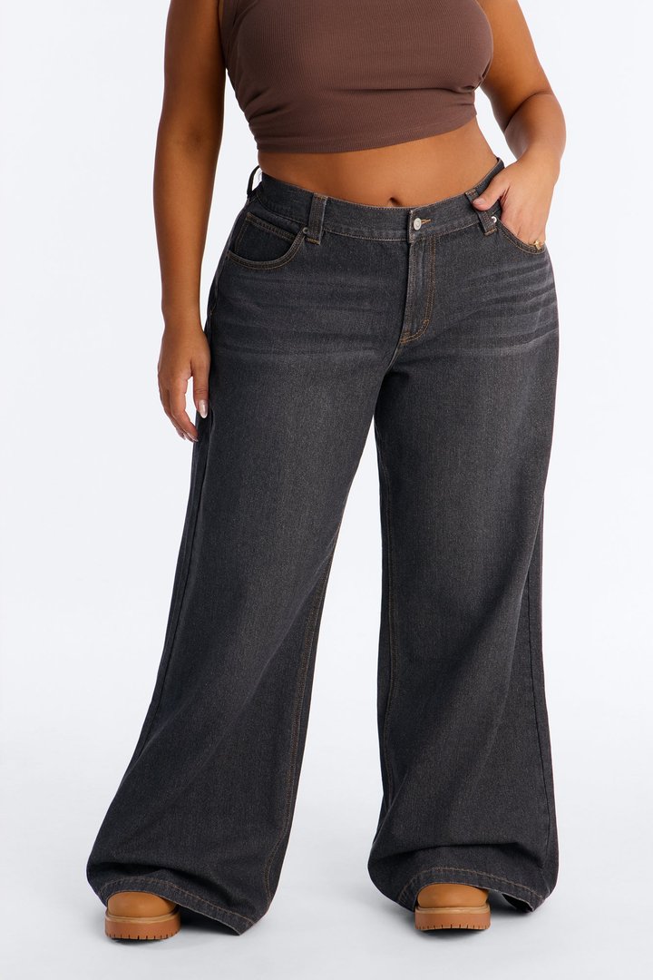 After Hours Low Rise Baggy Jeans - Black Wash