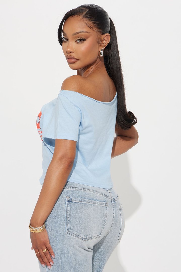 ICONIC Off Shoulder Top - Light Blue