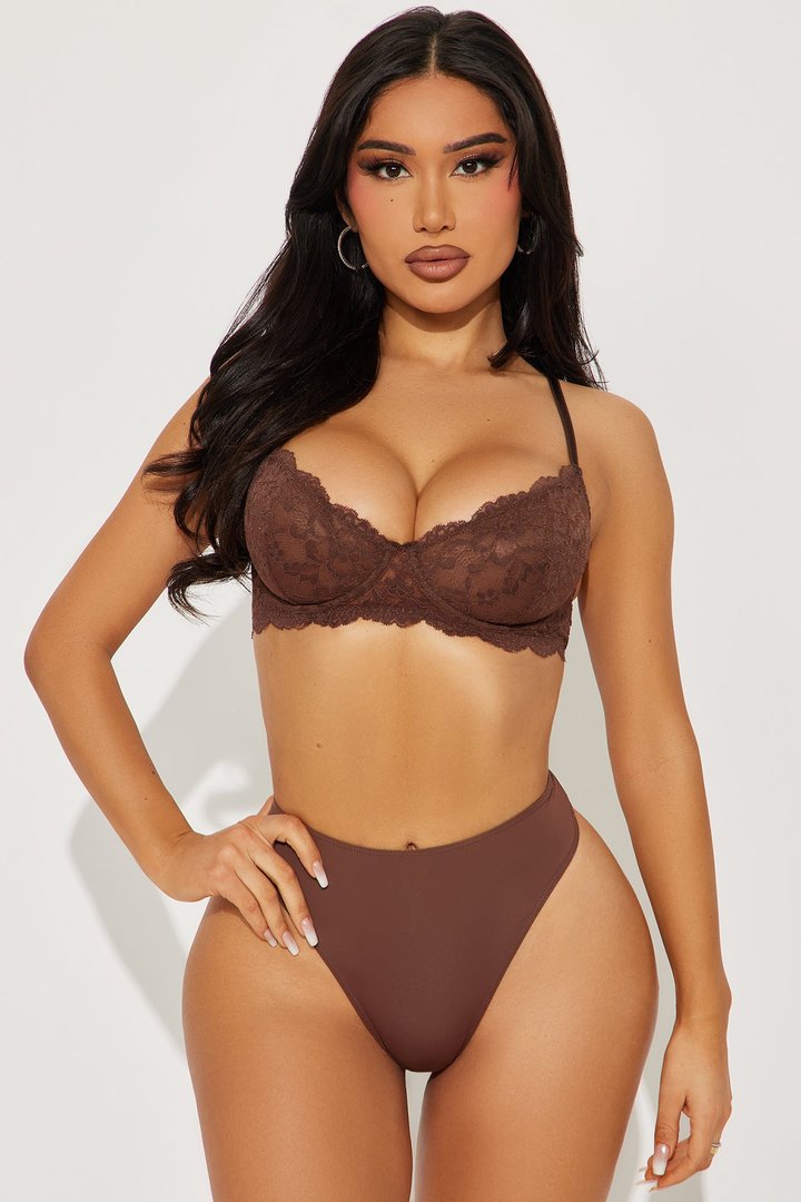 Nova Lace Unlined Bra - Chocolate