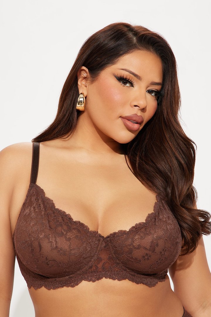 Nova Lace Unlined Bra - Chocolate