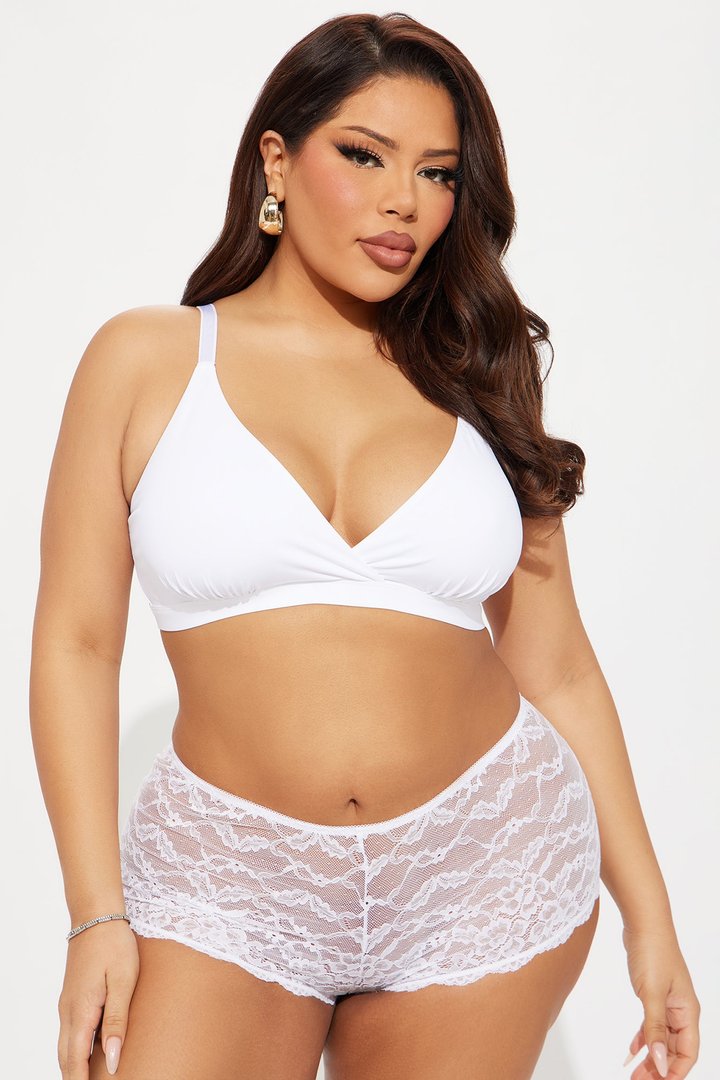 Nova Microfiber Triangle Bralette - White