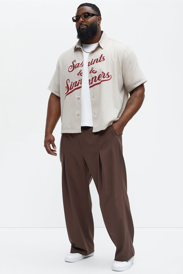 Saints And Sinners Full Button Shirt - Tan