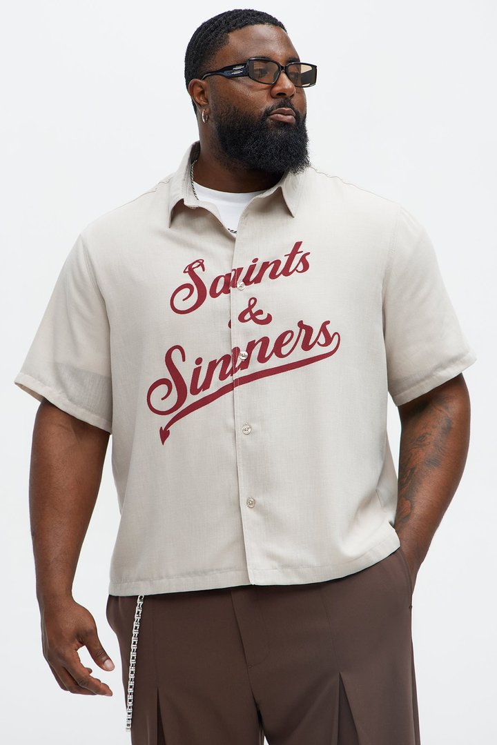 Saints And Sinners Full Button Shirt - Tan