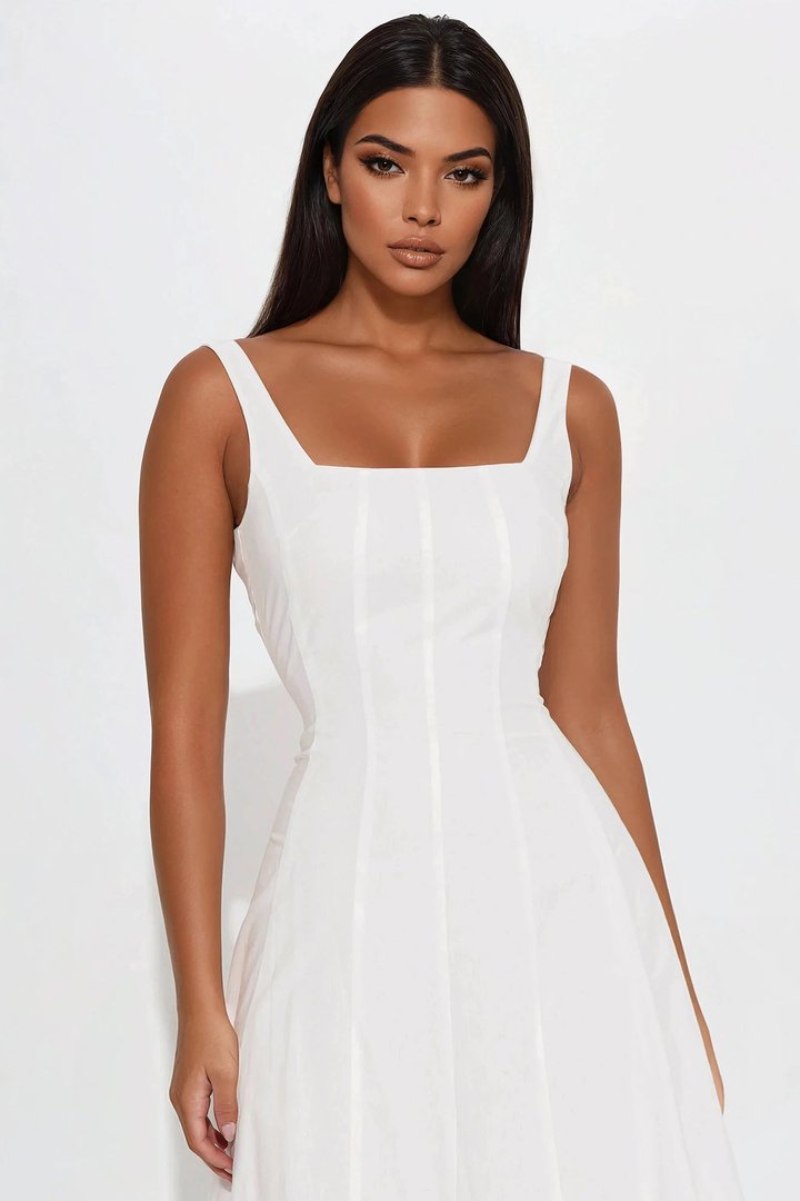 Katherine Bubble Maxi Dress - White