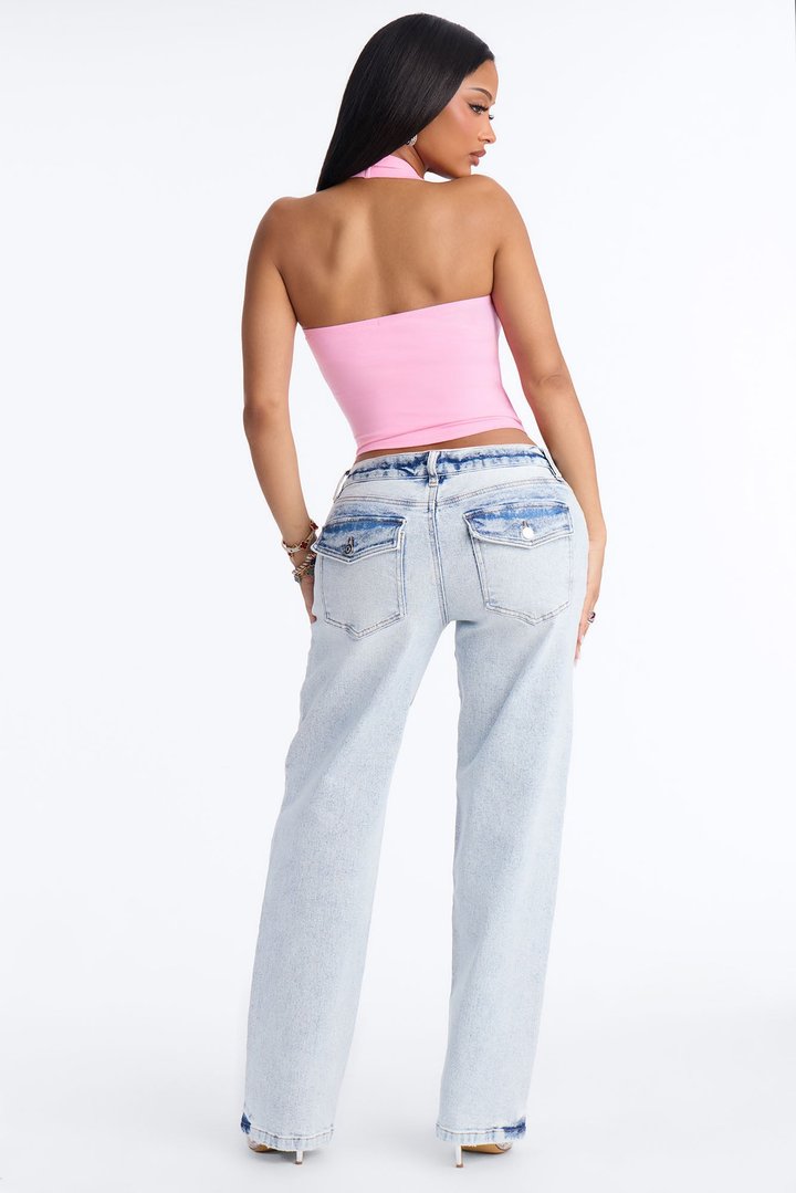 Best Decade Stretch Straight Leg Jeans - Light Wash