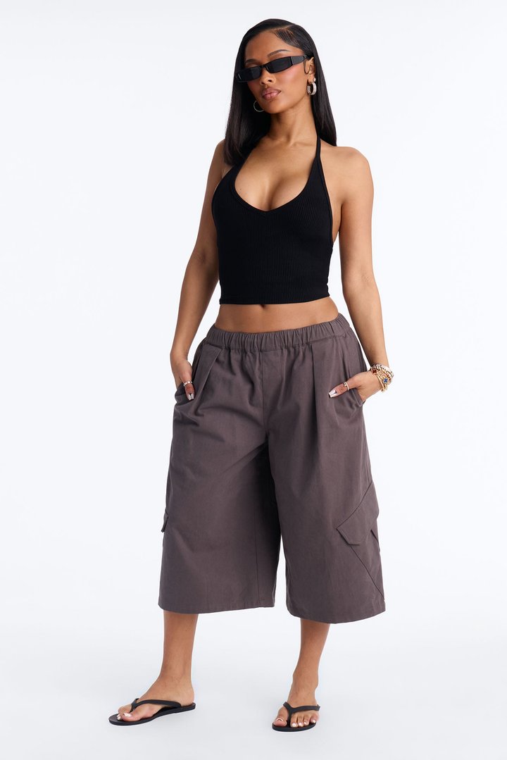 She's A Keeper Cargo Bermuda Short - Charcoal