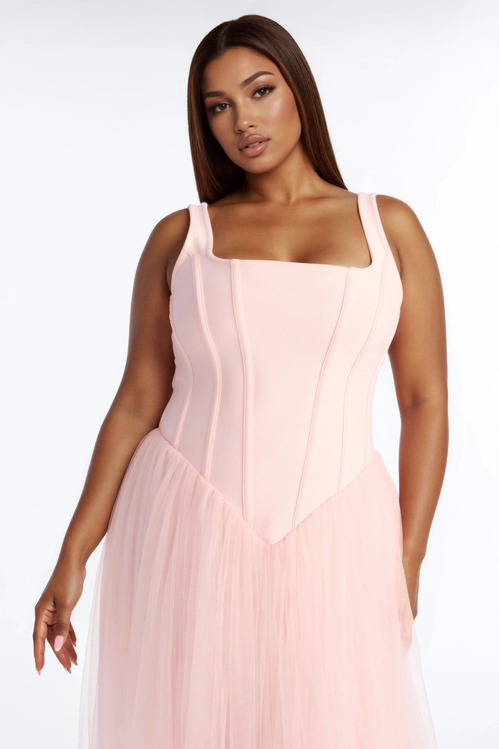 Annelise Tulle Maxi Dress - Blush