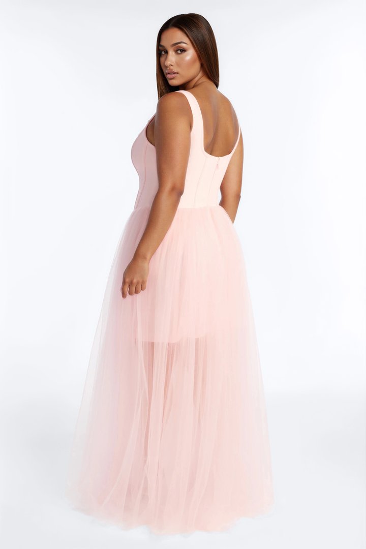 Annelise Tulle Maxi Dress - Blush