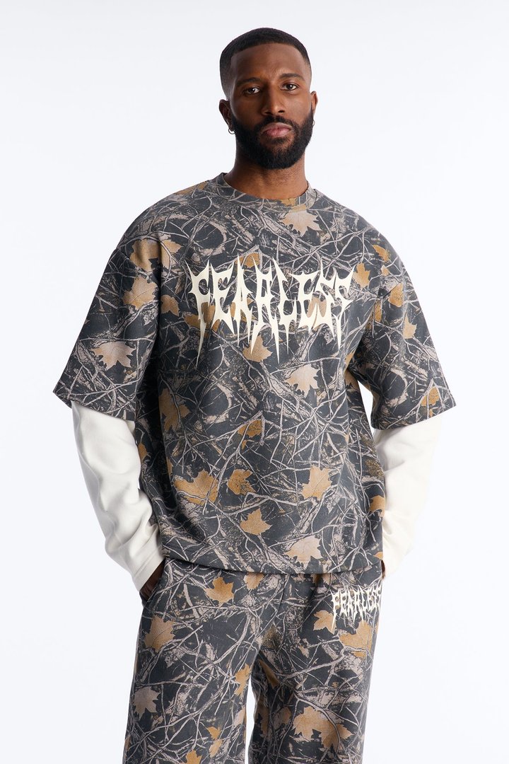 Fearless Camo Twofer Sweatshirt - Camouflage