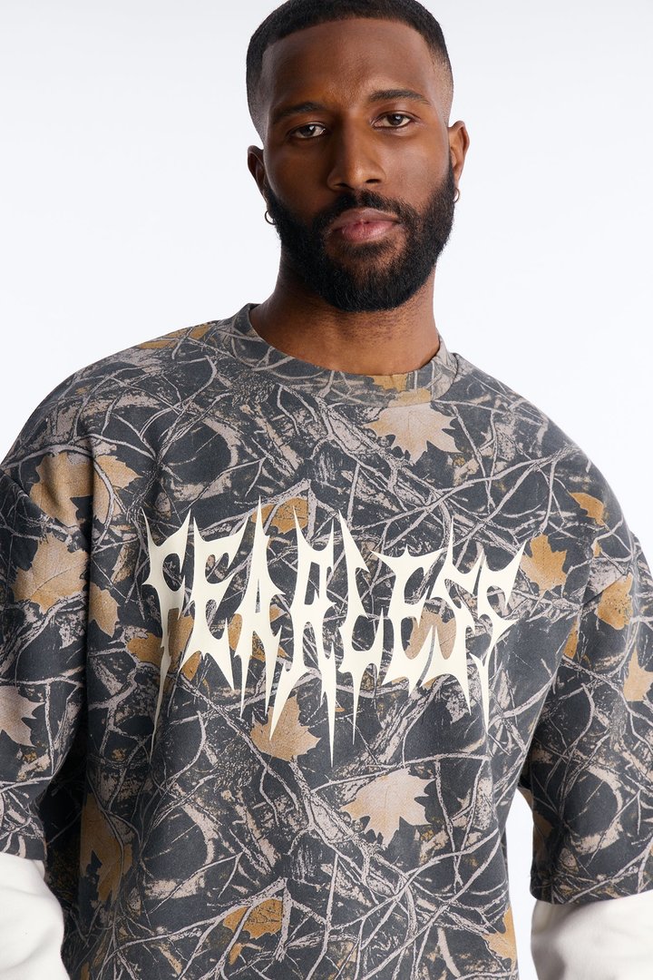 Fearless Camo Twofer Sweatshirt - Camouflage