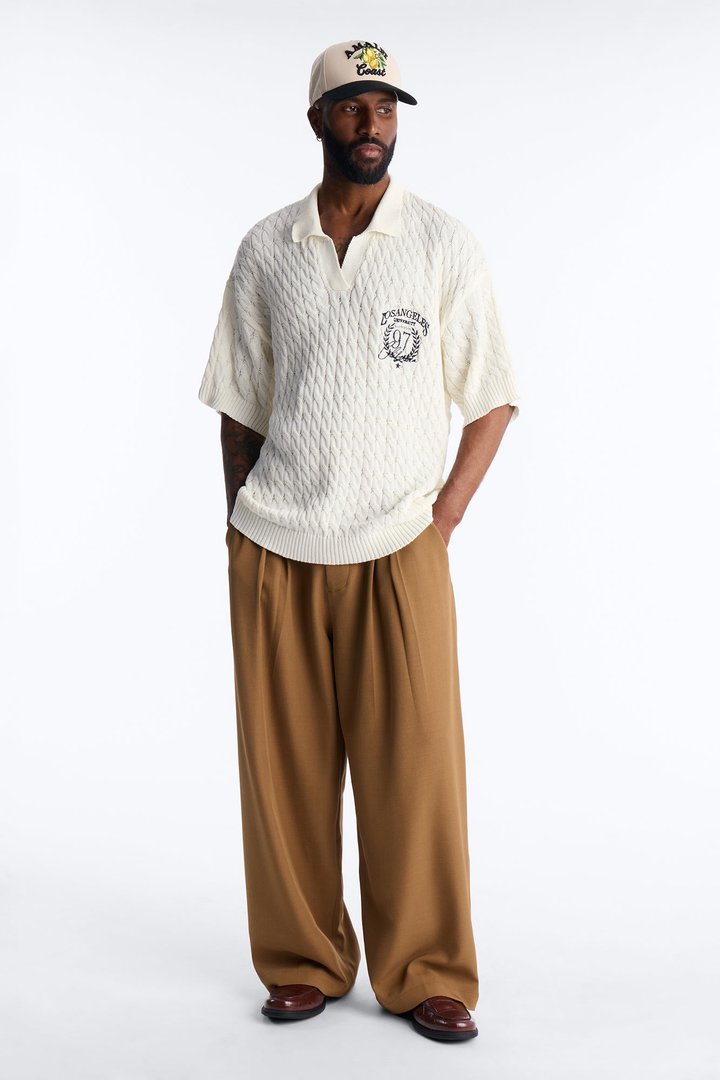 Los Angeles 97 Short Sleeve Knit Johnny Polo - Off White