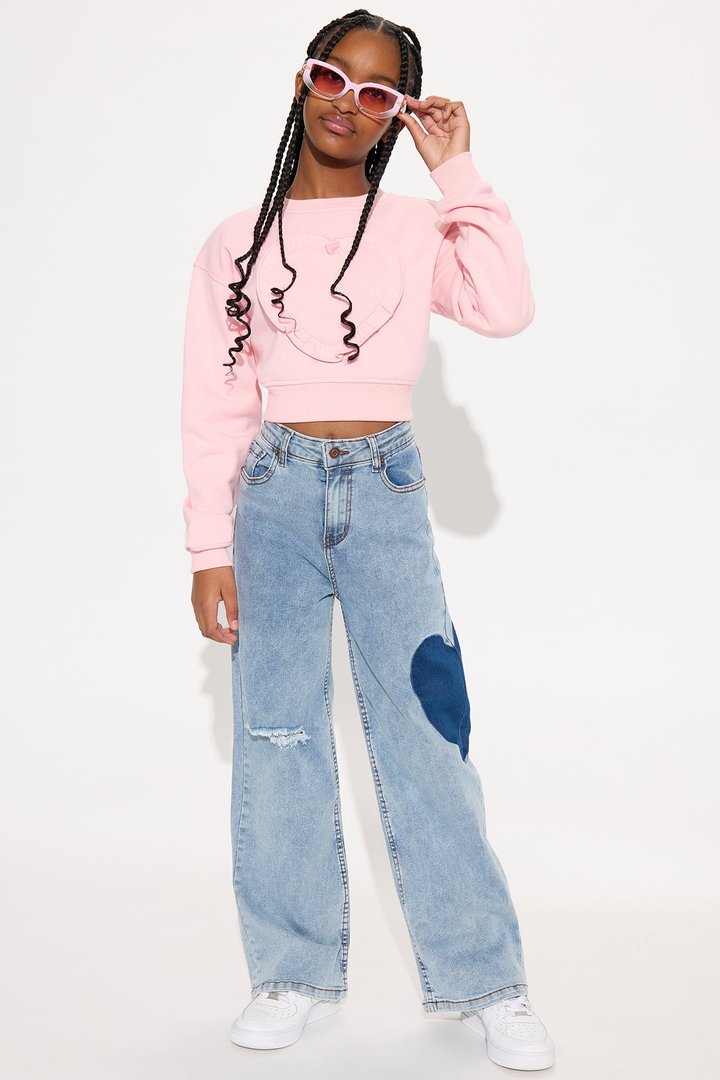 Mini All My Loving Heart Straight Leg Jeans - Light Wash