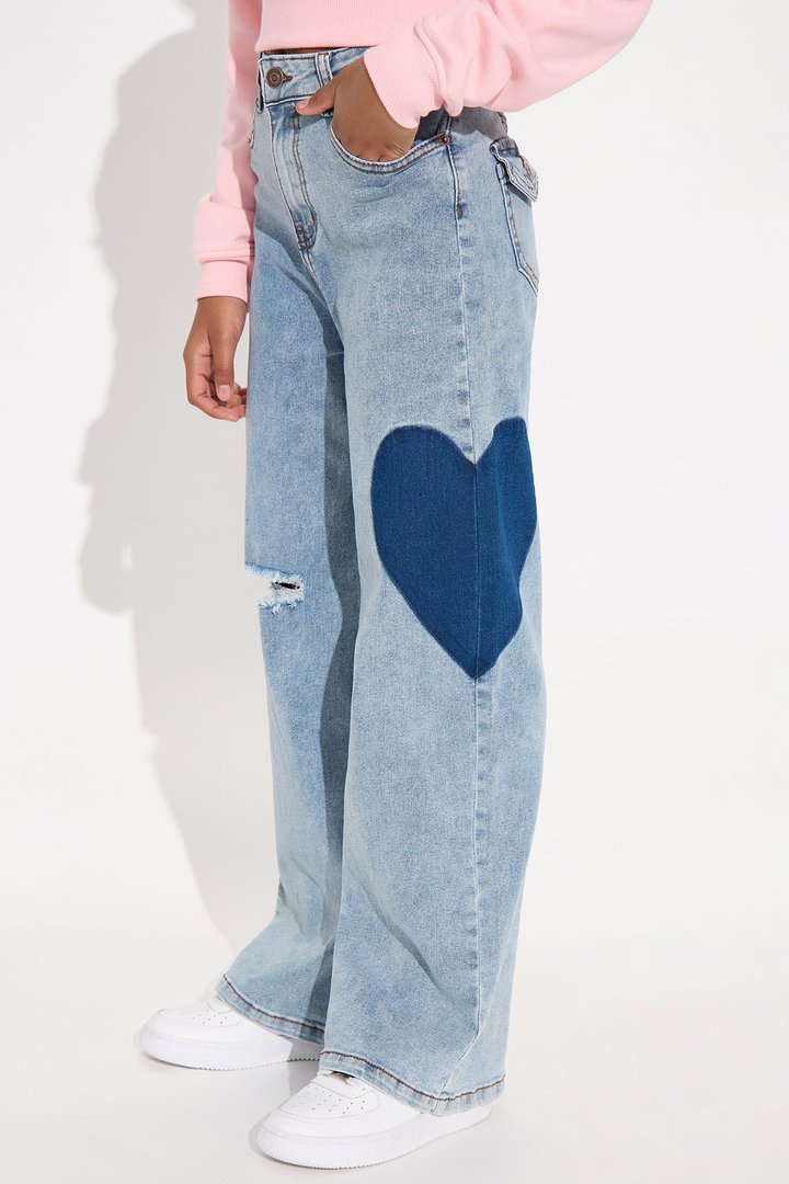 Mini All My Loving Heart Straight Leg Jeans - Light Wash