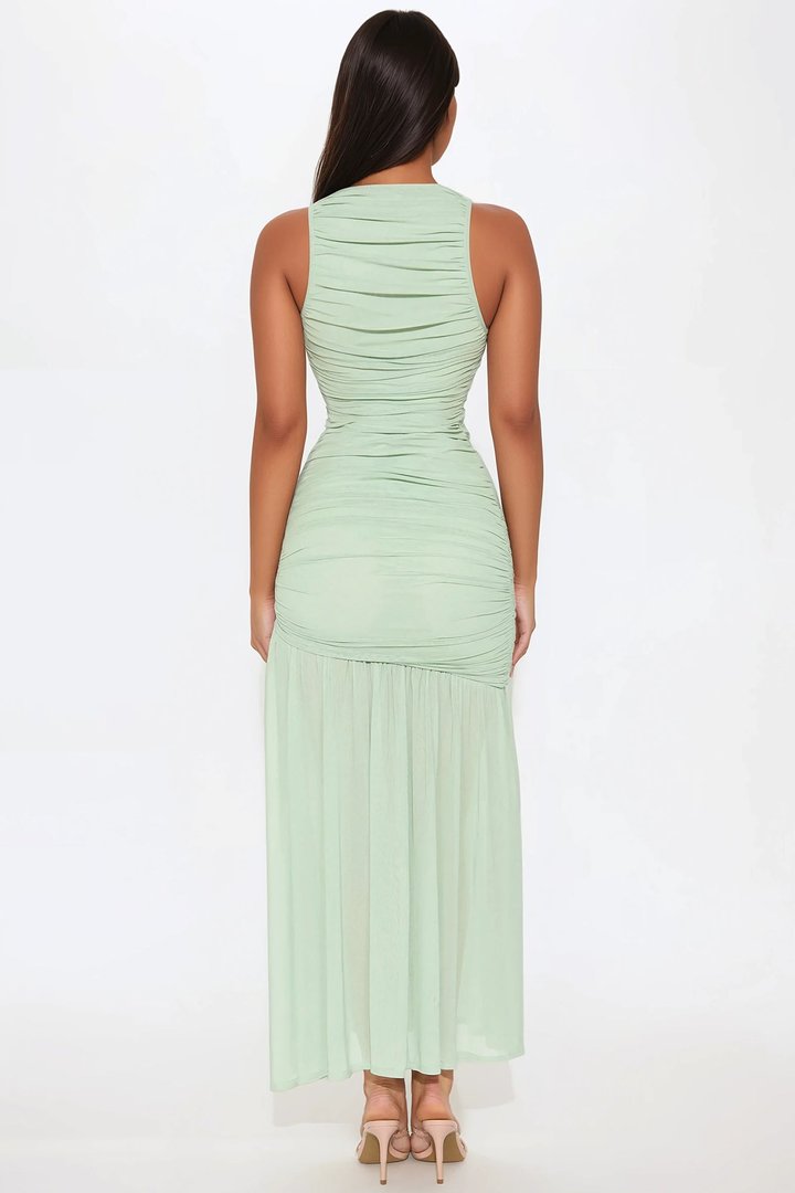 Kendall Ruched Maxi Dress - Sage