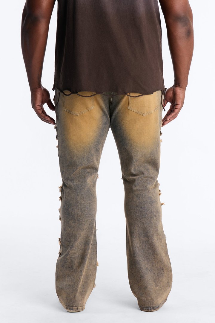 Stacked Skinny Flare With Tapestry Hit Jean - Vintage Wash