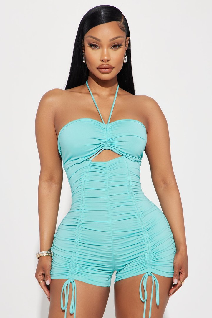 Show You Off Romper - Aqua