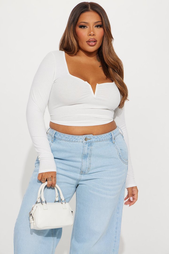 Anaya Ribbed Top - White