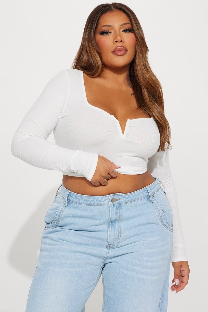 Anaya Ribbed Top - White