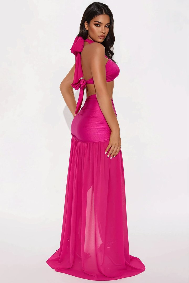 Blissful Day Maxi Skirt Set - Magenta