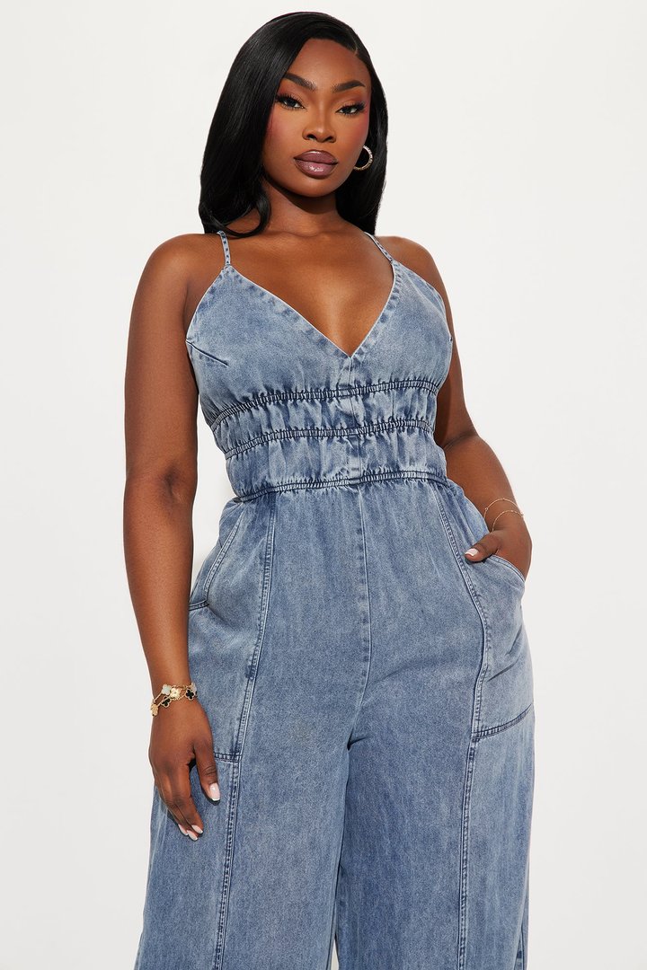 Cassidy Chambray Jumpsuit - Medium Wash