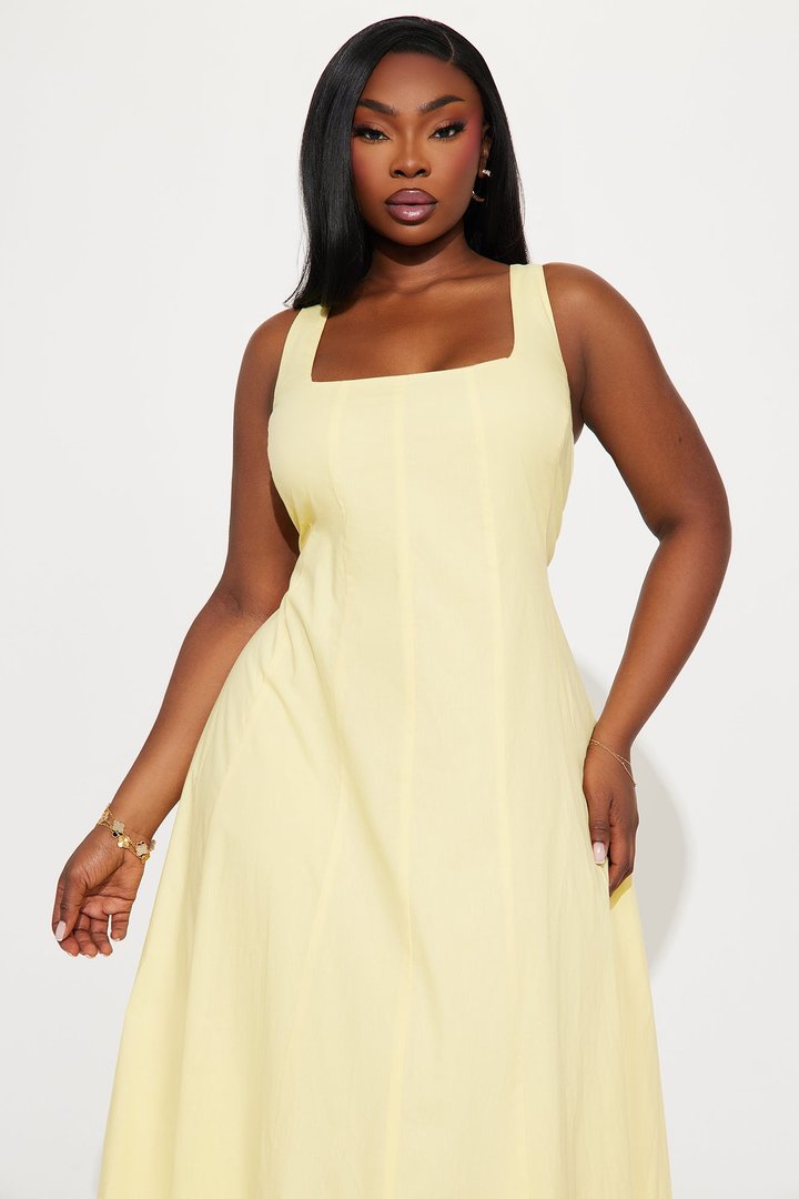 Katherine Bubble Maxi Dress - Yellow