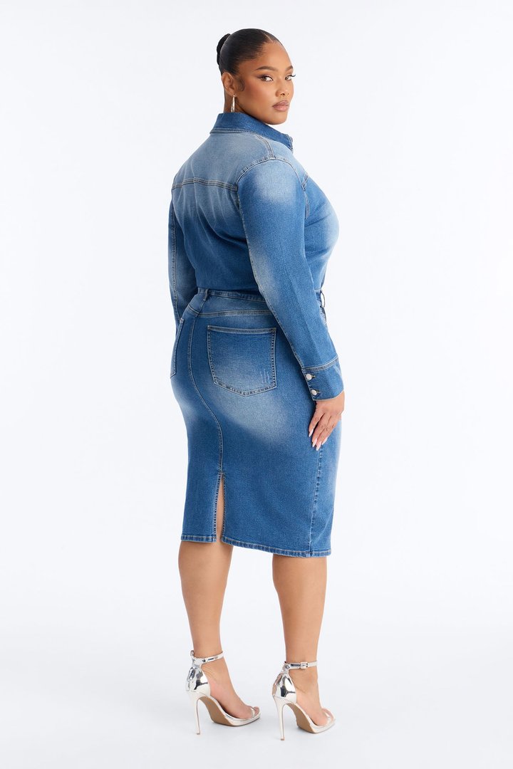 Belleville Denim Dresses Midi Dress - Denim
