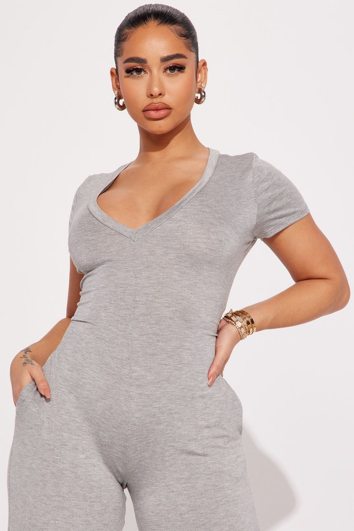 Perfect Weekend Jumpsuit - Heather Grey