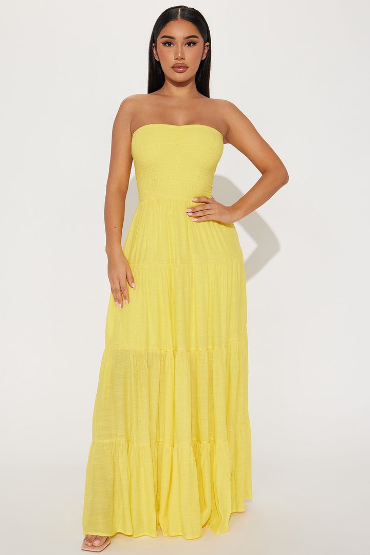 Almafi Coast Maxi Dress - Yellow