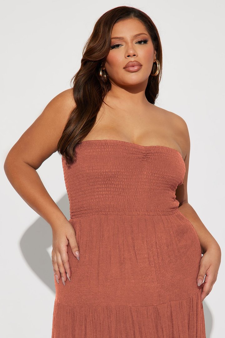 Almafi Coast Maxi Dress - Rust