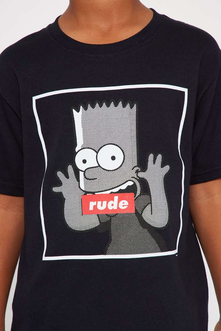Mini Rude Bart Simpson Tee - Black