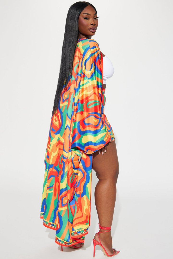 Forever With You Kimono Short Set - Yellow/combo