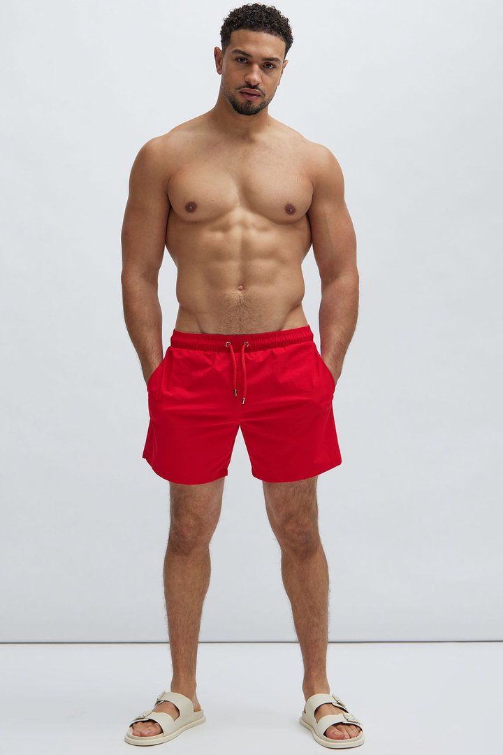 Montez Stretch Swim Trunk 6″ - Brick Red