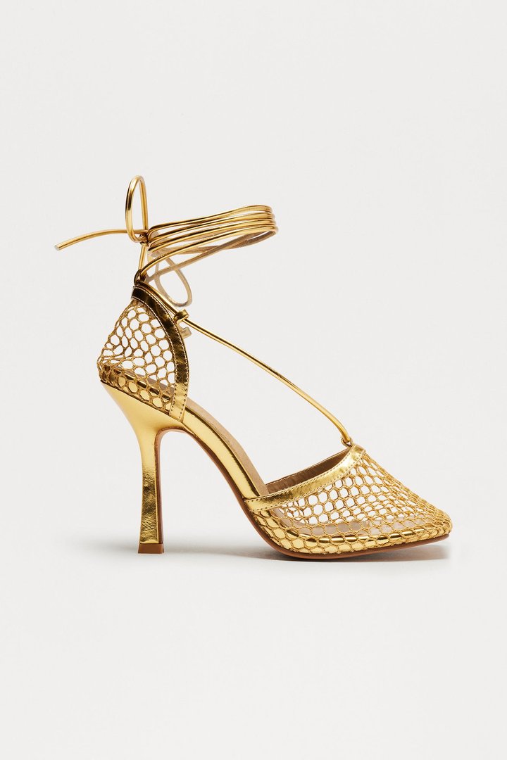 Always Remember Me Mesh Pumps - Gold