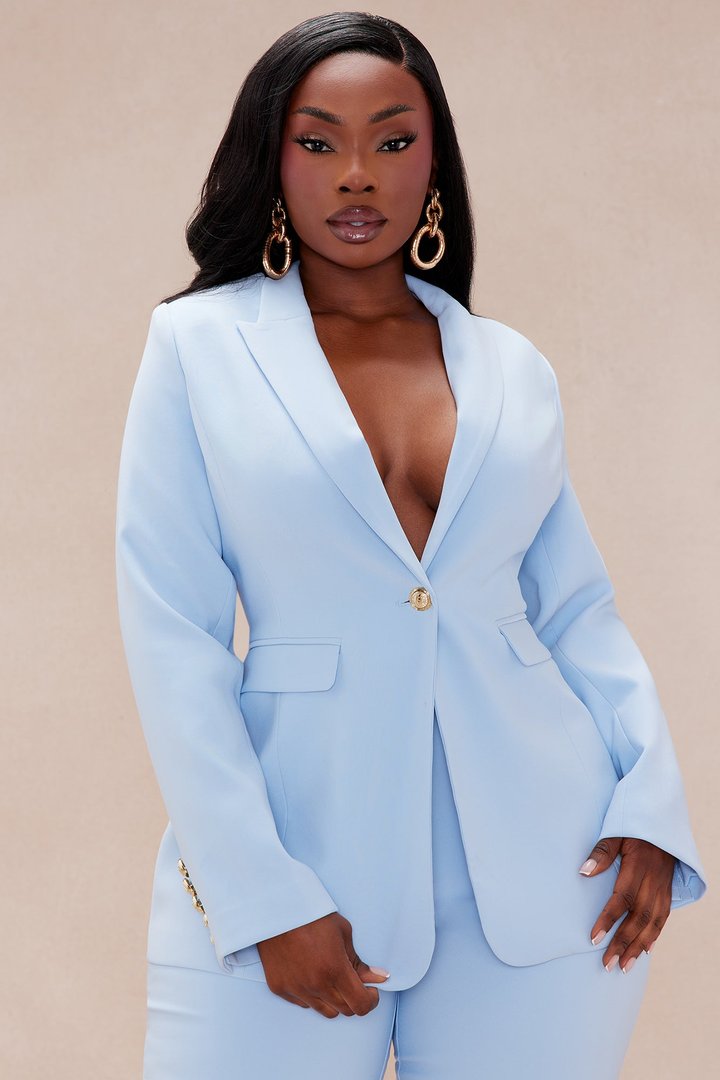 Carolina Blazer Suit Set - Blue